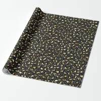 Black and Gold Leopard Spot Pattern Wrapping Paper