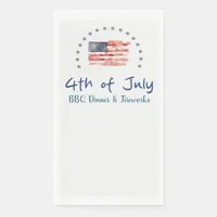 Watercolor American Flag with Stars Paper Guest Towels