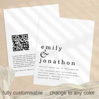 Budget Simple Text QR Code Wedding Invitation