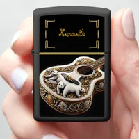 Vibrant wildlife accessory Guitar bear Zippo Lighter