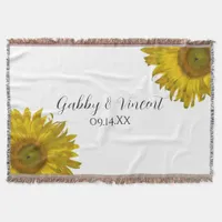 Yellow Sunflower Wedding Keepsake Throw Blanket