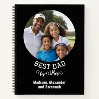 Best Dad by Par Golf Lover Photo Black Notebook