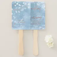 Watercolor Snowdrops Wedding Dusty Blue ID726 Hand Fan