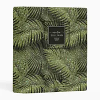 Sparkling Palm Leaves Pattern Green ID831 Mini Binder