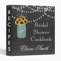 Chalkboard Sunflowers in Mason Jar Recipe Folder