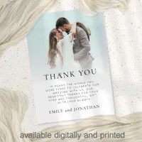 Modern Photo Overlay Wedding Thank You Card