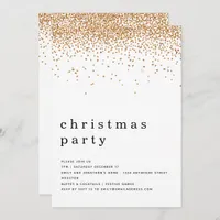 Elegant Gold Glitter Christmas Party Invitation