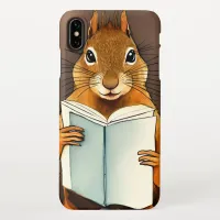 Cute Watercolor Illustration of a Squirrel Reading iPhone XS Max Case