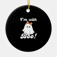 Im With Boo Funny Retro Style Ceramic Ornament