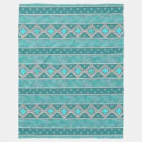 Southwest Turquoise Fleece Blanket