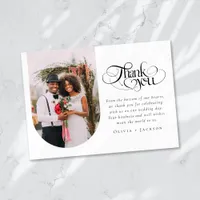 Modern Minimalist Photo Wedding Thank You Card