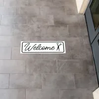 Welcome Transparent Sign for Beauty Salons Floor D Floor Decals