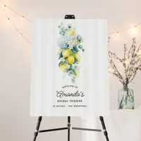 Elegant Lemon Hydrangea Bridal Shower Welcome Foam Board