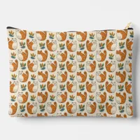 Orange and White Cats Naive Art Style Accessory Pouch