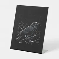 Crow, F-Caw-F Funny Bird Minimal Clean Pedestal Sign
