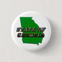 State of Georgia Map Outline and Picture Text Pinback Button