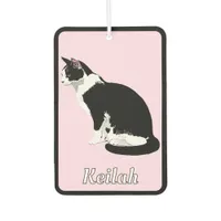 Tuxedo Black and White Cat Personalized  Air Freshener