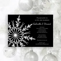 Black White Snowflake Winter Wedding Invitation