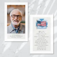 Flag Photo Funeral Favor Memorial Card