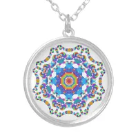 *~* Magical Mandala Throat Chakra Silver Plated Necklace