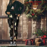 Ugly Sweater Christmas Cute Animals Black Leggings