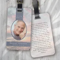 Oval Photo Sunset Ocean Memorial  Luggage Tag