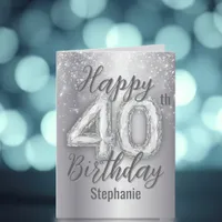 Sparkling Silver and Diamond Accents 40th Birthday Card