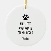 Paw Print Sign Pet Memorial Personalized Photo  Ceramic Ornament