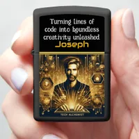 A Tech Alchemist Conjures Ideas in a Digital Realm Zippo Lighter