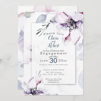 ENGAGEMENT | Watercolor Blossoms and Foliage Invitation