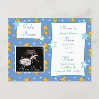 It's a Boy,  Ultrasound Pic Baby Shower Invitation