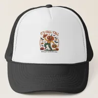 Funny Halloween Autumn Cute It’s Fall Y’all Pumpki Trucker Hat