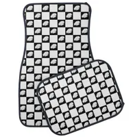 Black and White Checked Chef Hat Patterned Car Floor Mat