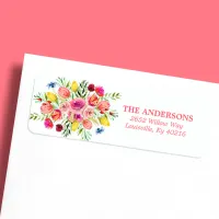 Wildflower Floral Watercolor Return Address Label