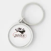 I Caw The Raven Gothic Art Horror Classic Retro Keychain