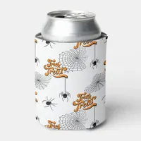 Trick or Treat Typography w/Spiders Pattern ID680 Can Cooler