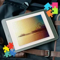 Santa Monica Pier - Orange Sunrise Photo Edit Jigsaw Puzzle