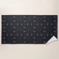 Stars And Unique Spaceship Pattern Beach Towel