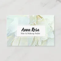 *~* Soft Flower Turquoise Blue Floral Chic Business Card