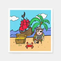 Pirate Themed Boy's Birthday Party Napkins