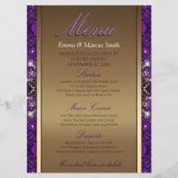 Magical Sparkle Gold+Purple Wedding Big Size Menu