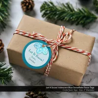 Let It Snow! Iridescent Blue Snowflake Favor Tags