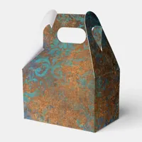 Grunge Copper Patina and Turquoise Favor Boxes