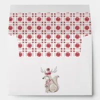 Watercolor Winter Fox Christmas Envelope