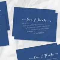 Blue Simple Script Funeral Thank You Card