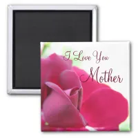 I Love You Mother Soft Pink Rose Mother's Day Magnet