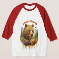 Majestic bear engaging in delightful honey T-Shirt