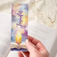 Candle Open Bible Spiritual Personalized Bookmarks