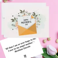 White Green Floral Mother's Day Greeting Card