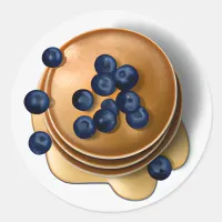 Blueberry Pancakes with Syrup Food Classic Round Sticker